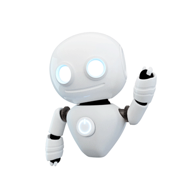 Cute 3d robot waving his hand
