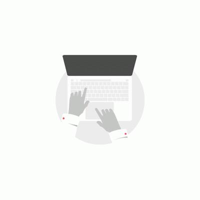 Animated hands typing on laptop illustration icon clip art