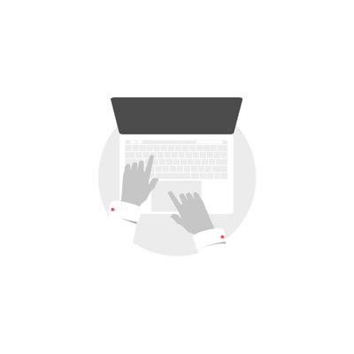 Animated hands typing on laptop illustration icon clip art