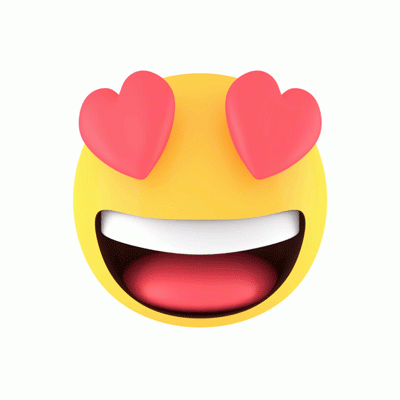 Smiling emoji face with heart-shaped eyes