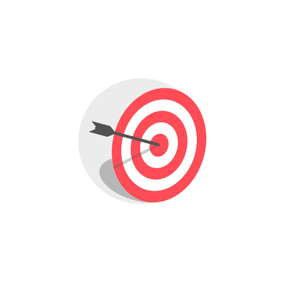 A target with arrow hitting bullseye