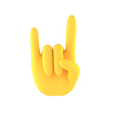 Rock On 3D Emoji Free PNG