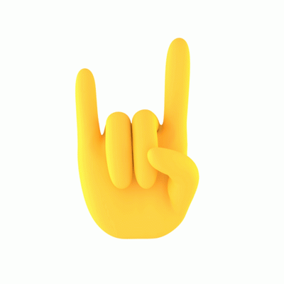 Animated rock on hand gesture - 3d emoji