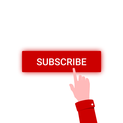 YouTube Subscribe Button with Bell and hand