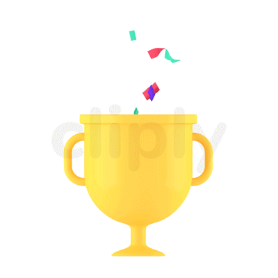 3D Gold Cup Trophy with confetti animation