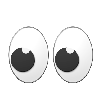 3d eyes with white stroke emoji sticker