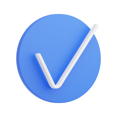Blue checkmark 3d icon