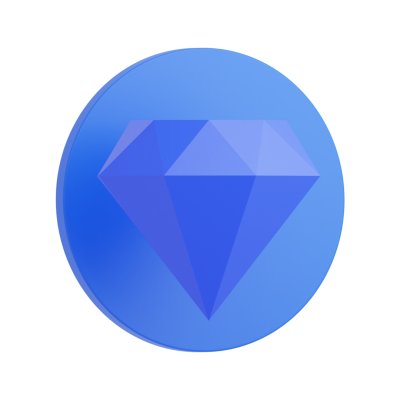 Diamond 3D Icon on transparent background