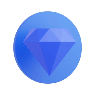 Rotating diamond 3d icon