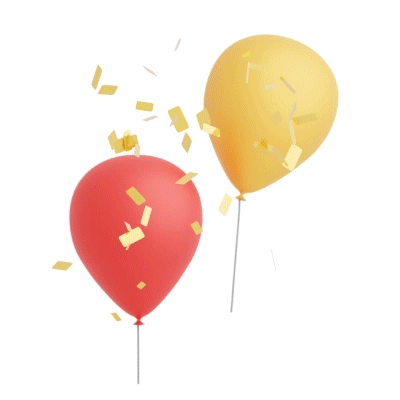 Balloons and Confetti Gif
