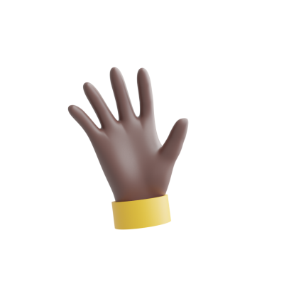 3D Hand with Dark Skin Tone