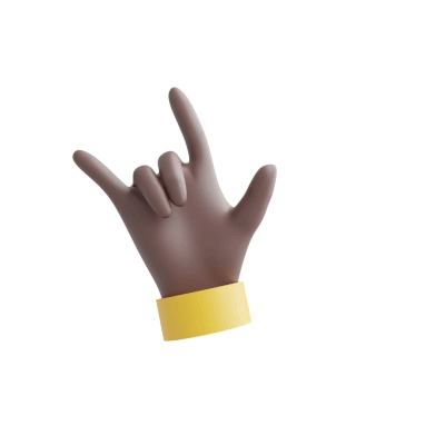 Rock on animated 3d hand