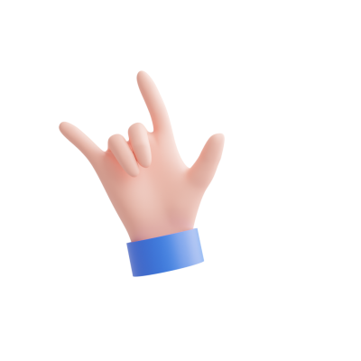 rock on png 3d hand