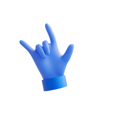 sign of horns 3d hand with transparent background