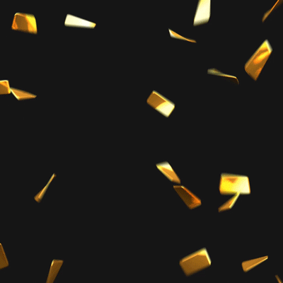 gold confetti on black background gif