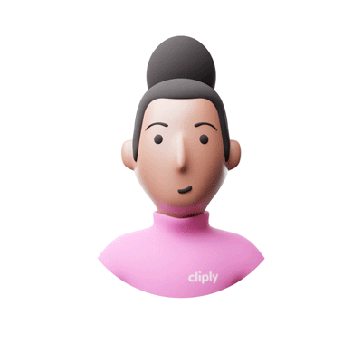 Smiling woman 3d gif avatar