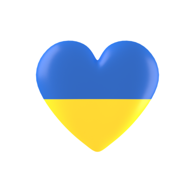 Ukrainian flag heart shape